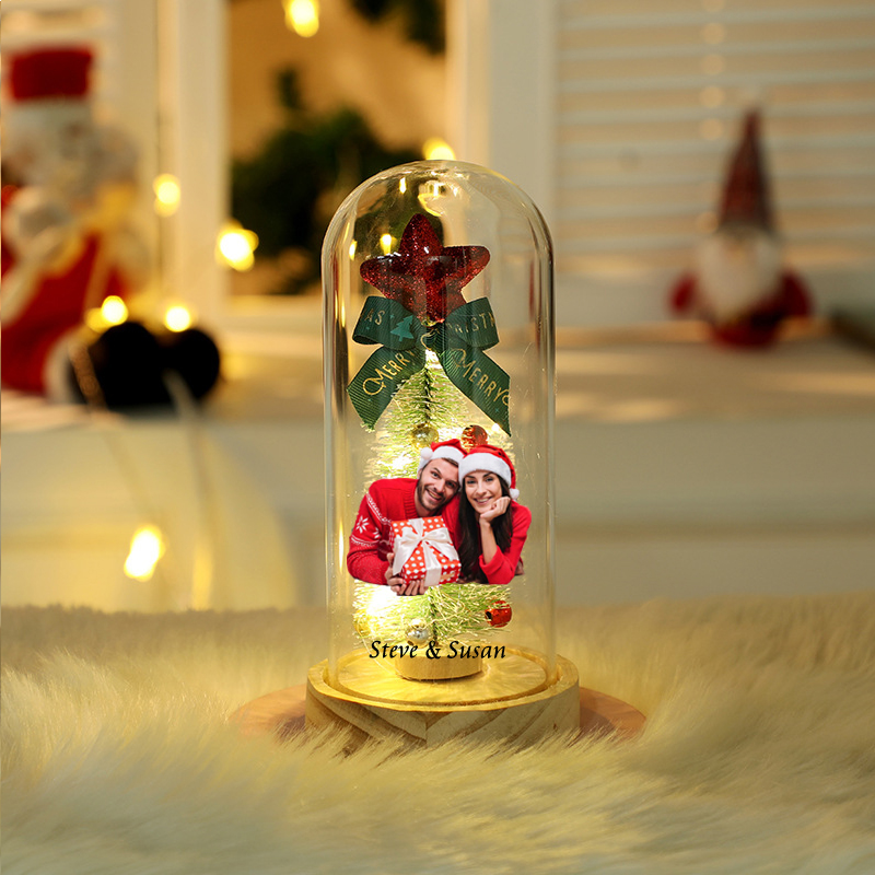 Lampada personalizzata personalizzata con paralume in vetro per albero di  Natale