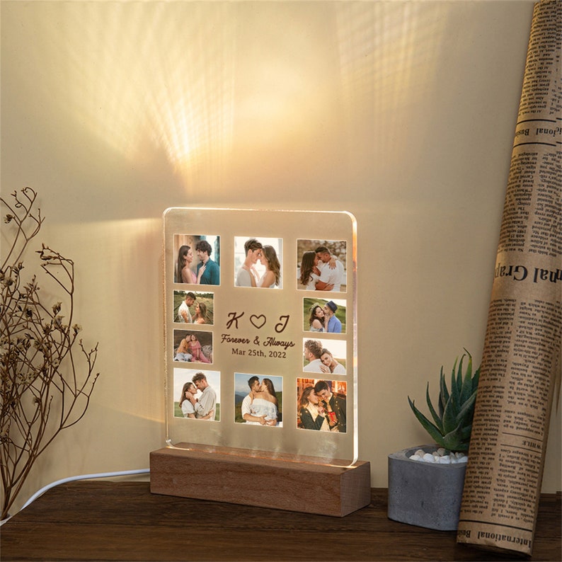Lampada LED Personalizzata Puzzle con Foto e Testo